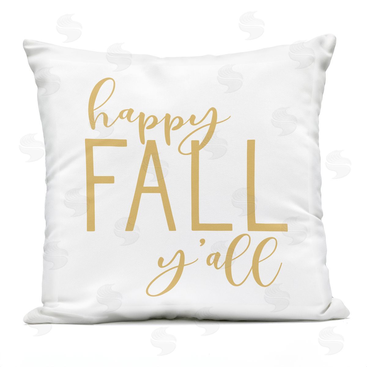 Happy Fall Y'all Autumn Calligraphy Outdoor Printed Pillow, Home Decor by Lettered and Lined