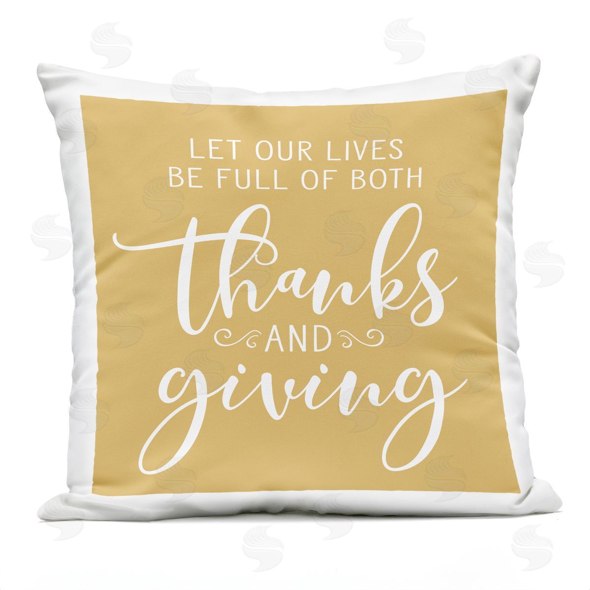 Seasonal Thanksgiving Autumn Gratitude Calligraphy Outdoor Printed Pillow, Home Decor by Lettered and Lined