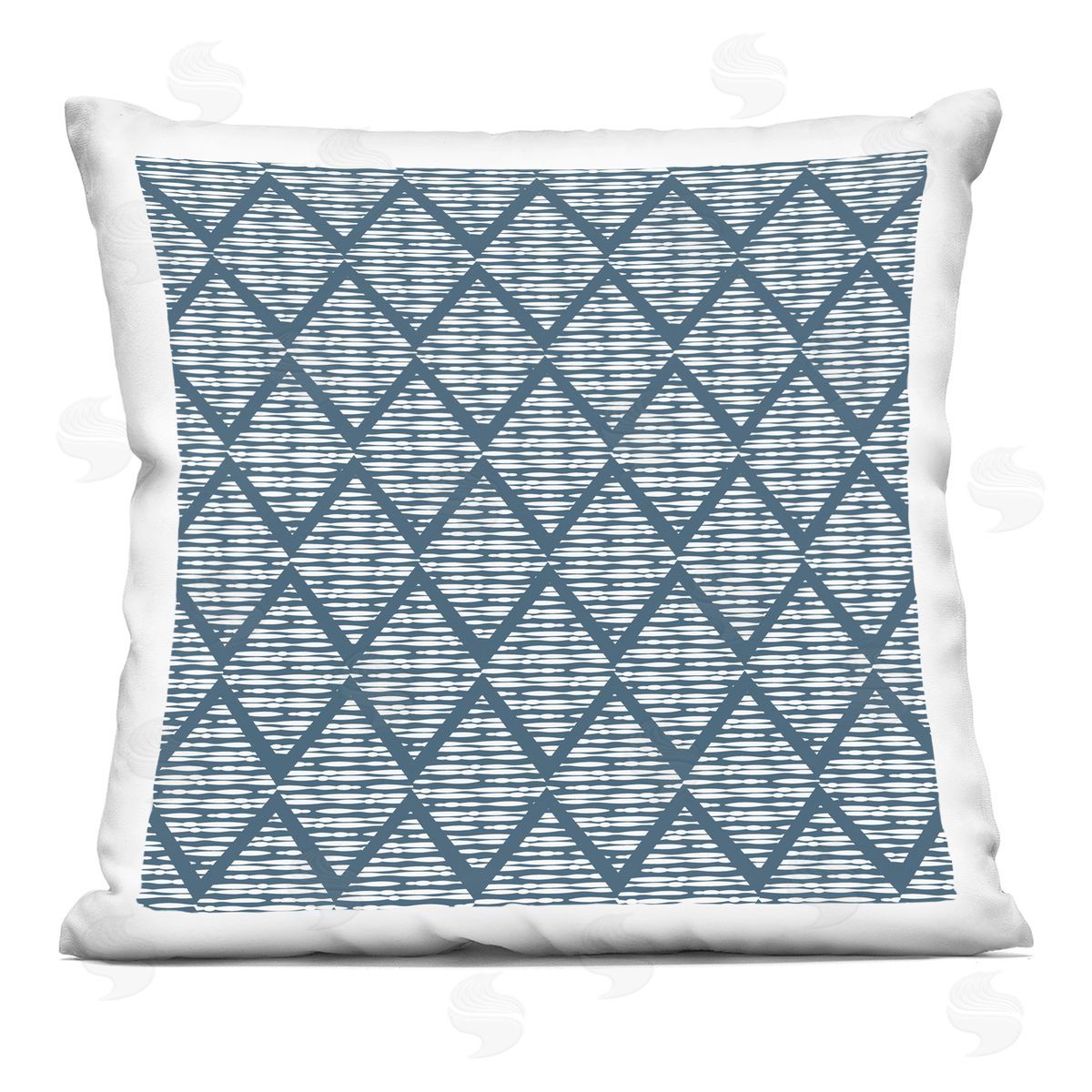 Blue Zigzag Geometric Stripe Pattern Decorative Printed Pillow, Home Decor by Linda Birtel
