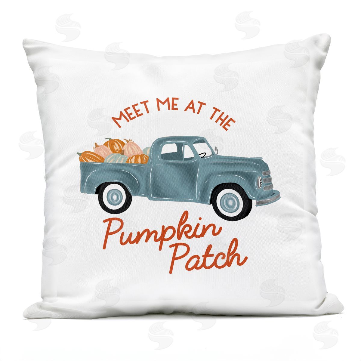 Seasonal Pumpkin Patch Autumn Truckload Outdoor Printed Pillow, Home Decor by The Saturday Evening Post