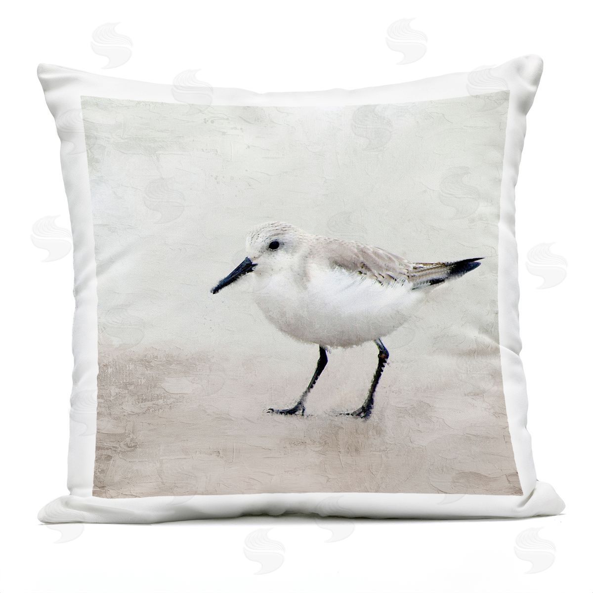 Small White Bird Nature Wildlife Animal Outdoor Printed Pillow, Home Decor by Kim Allen