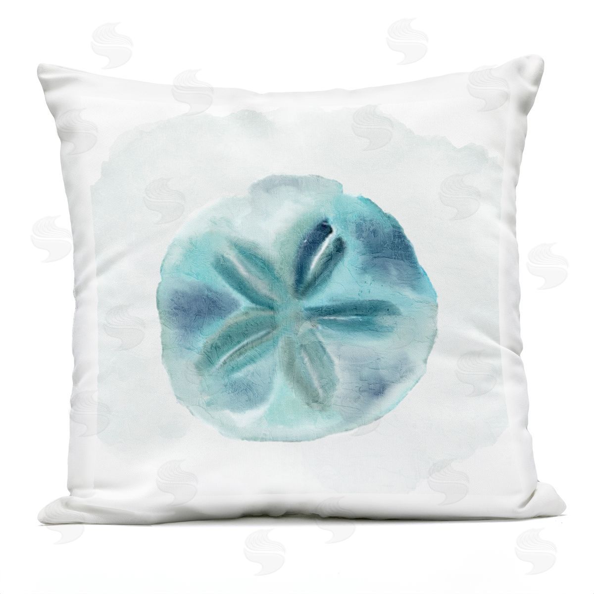 Blue Sand Dollar Beach Sea Life Animal Outdoor Printed Pillow, Home Decor by Kim Allen
