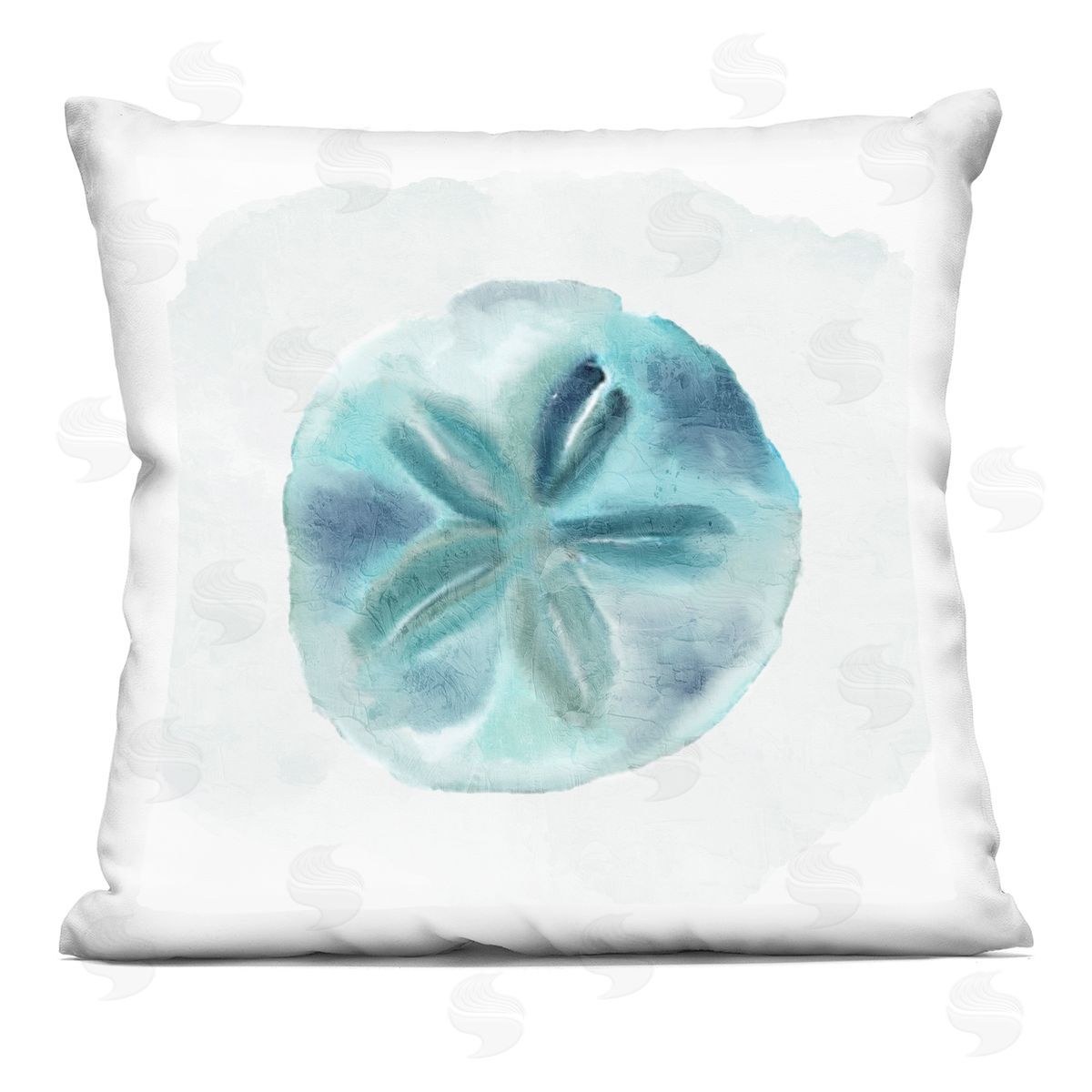 Blue Sand Dollar Beach Sea Life Animal Decorative Printed Pillow, Home Decor by Kim Allen