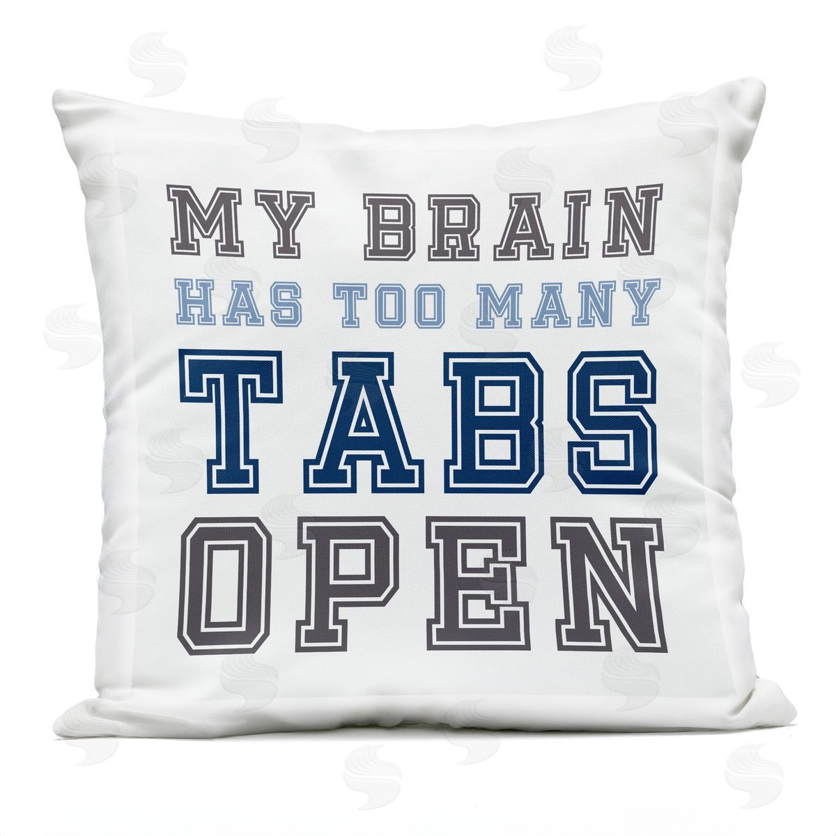 Too Many Tabs Humorous Computer Phrase Typography Outdoor Printed Pillow, Home Decor by Leah Straatsma