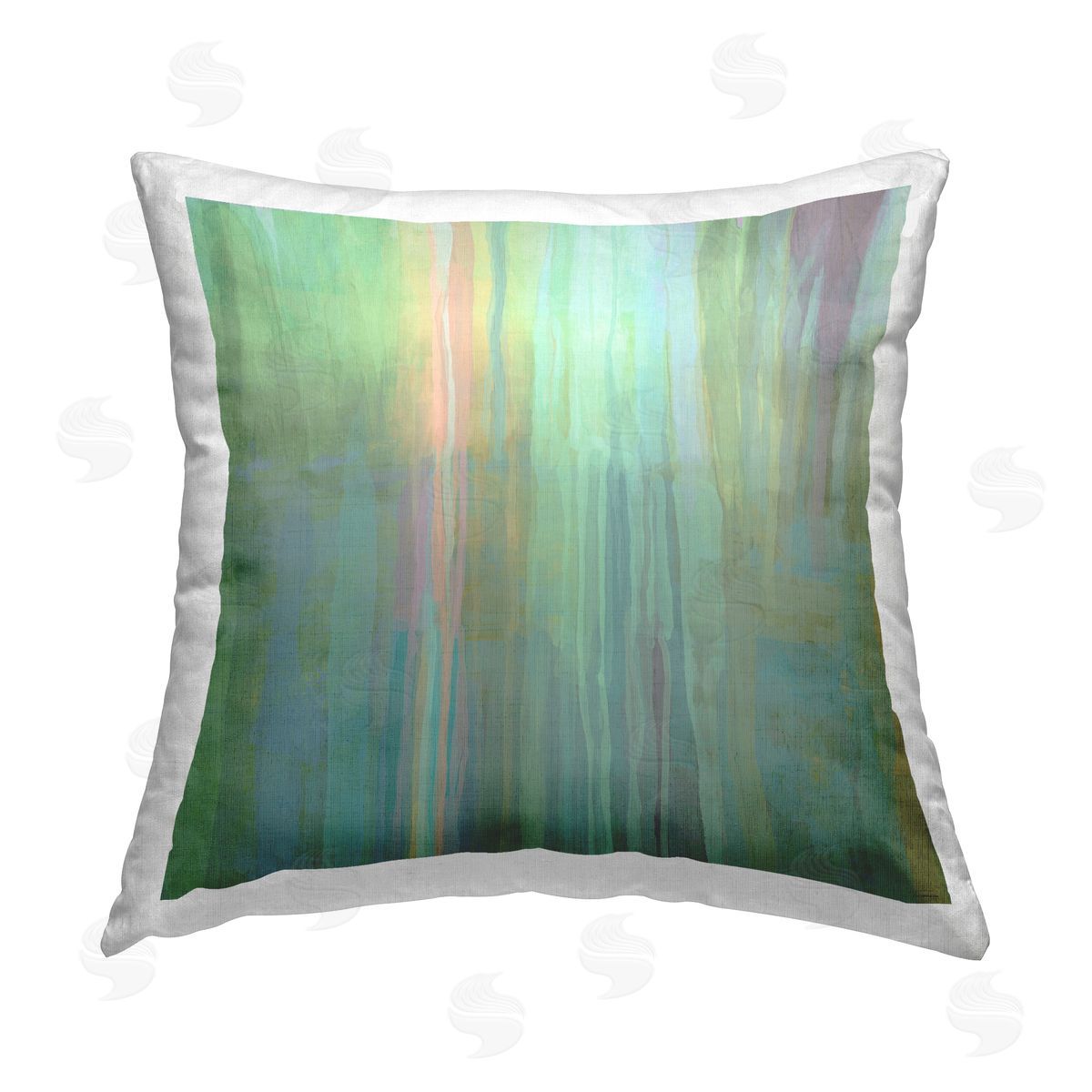 Abstract Green Fluid Streaks Modern Design Decorative Printed Pillow, Home Decor by Michael Tienhaara