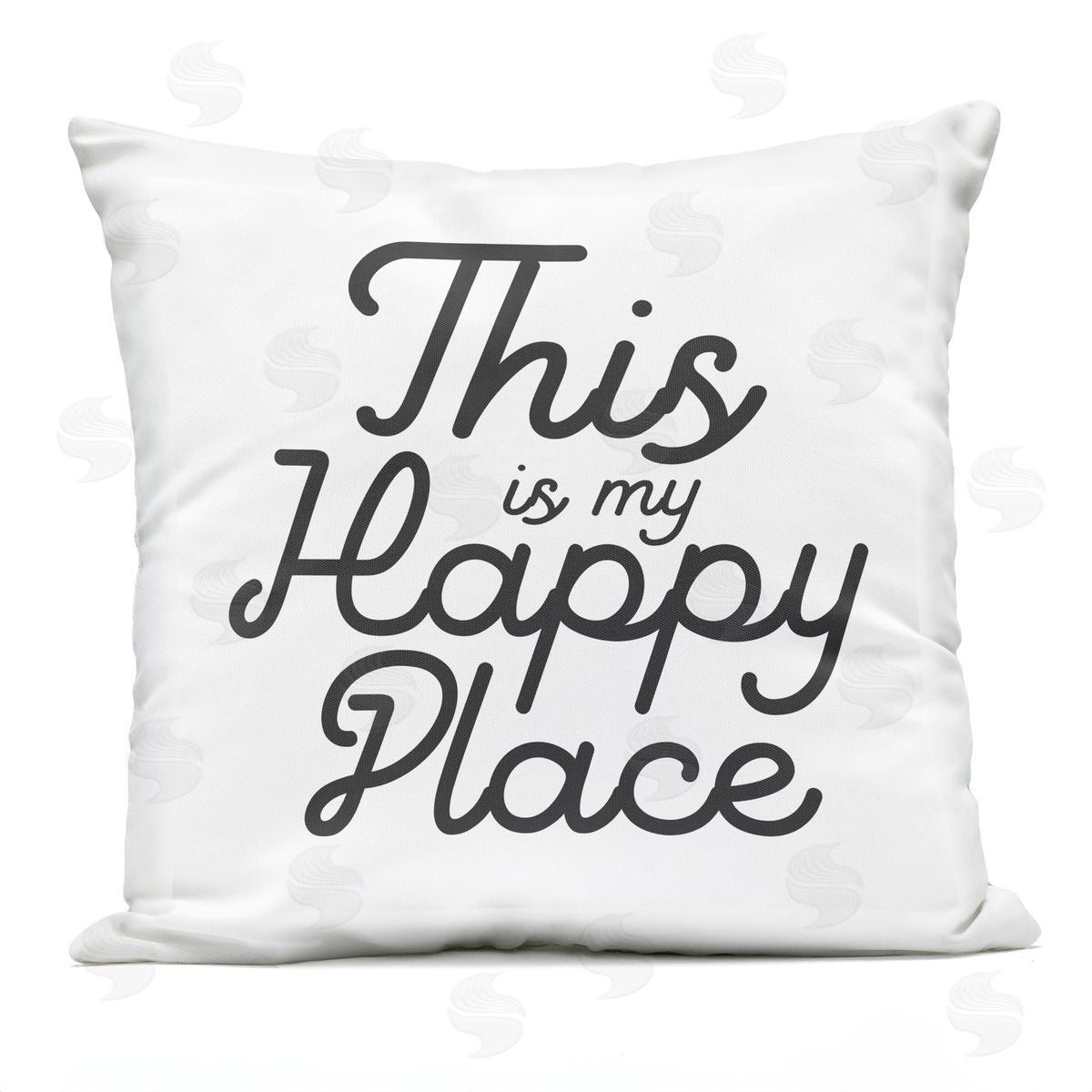 Happy Place Cursive Script Outdoor Printed Pillow, Home Decor by Stupell Studio