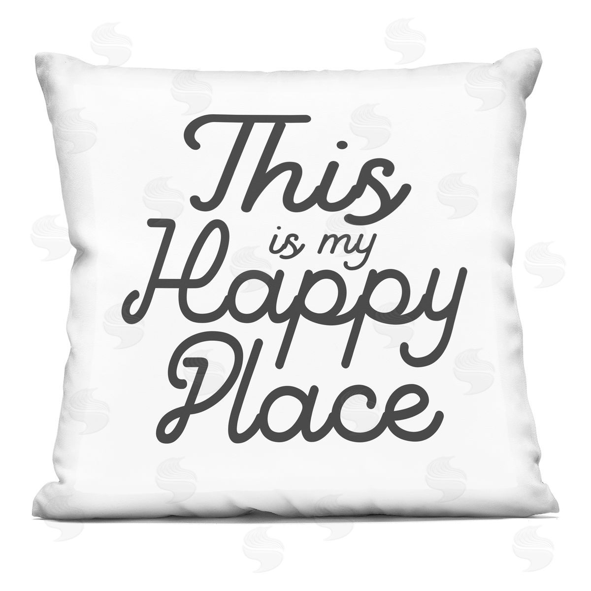 Happy Place Cursive Script Decorative Printed Pillow, Home Decor by Stupell Studio
