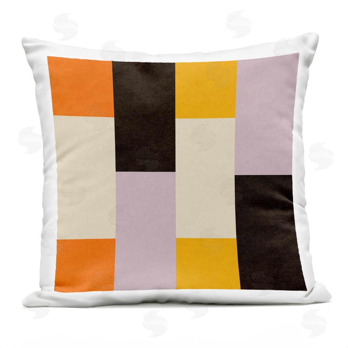 Retro Blocked Mid Century Modern Squares Outdoor Printed Pillow, Home Decor by Stupell Studio