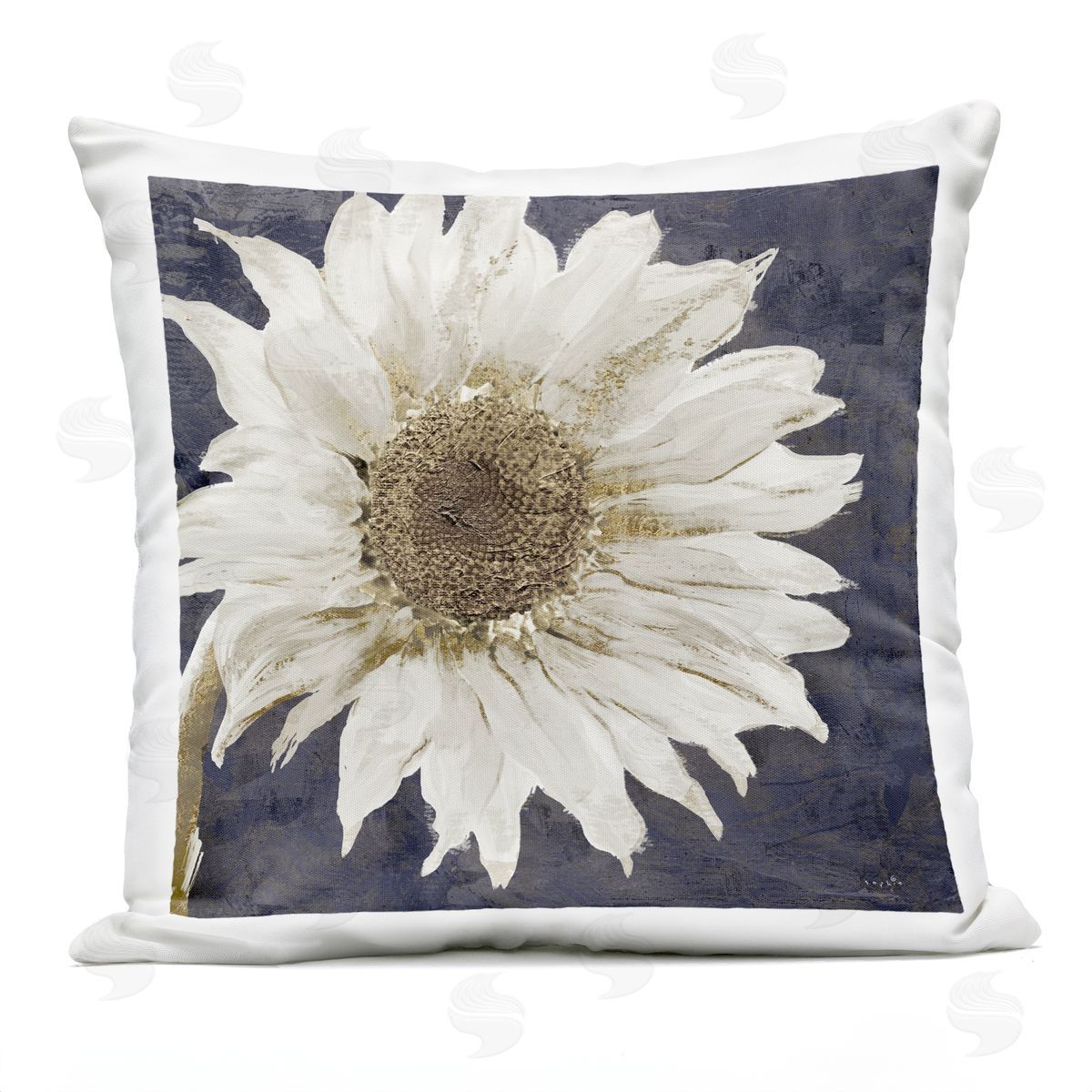 White Flower Petals Intricate Abstract Daisy Outdoor Printed Pillow, Home Decor by Sophie 6
