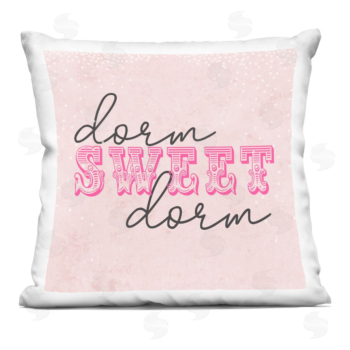 Sweet Dorm Pink College Home Fancy Typography Decorative Printed Pillow, Home Decor by Sundance Group