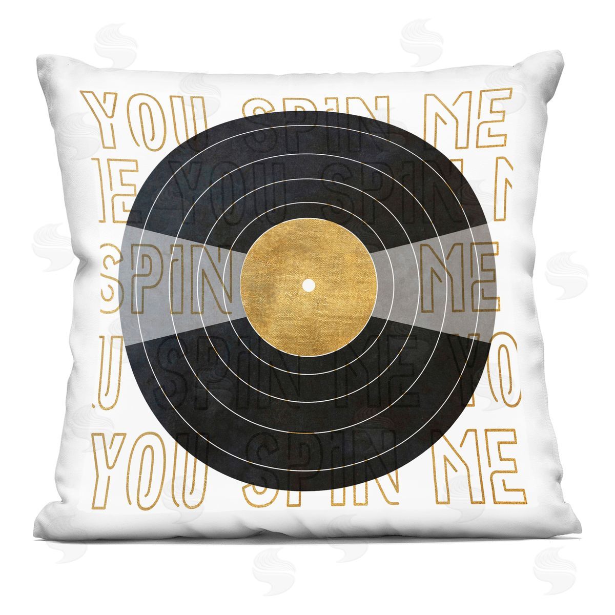 You Spin Me Vintage Vinyl Record Shape Decorative Printed Pillow, Home Decor by Sundance Group