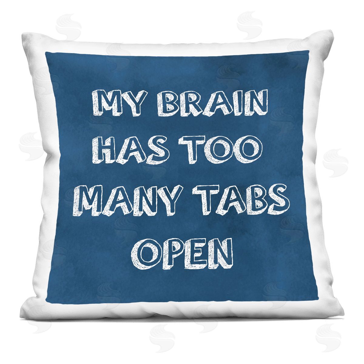 Too Many Tabs Humorous Blue Typography Phrase Decorative Printed Pillow, Home Decor by Sundance Group