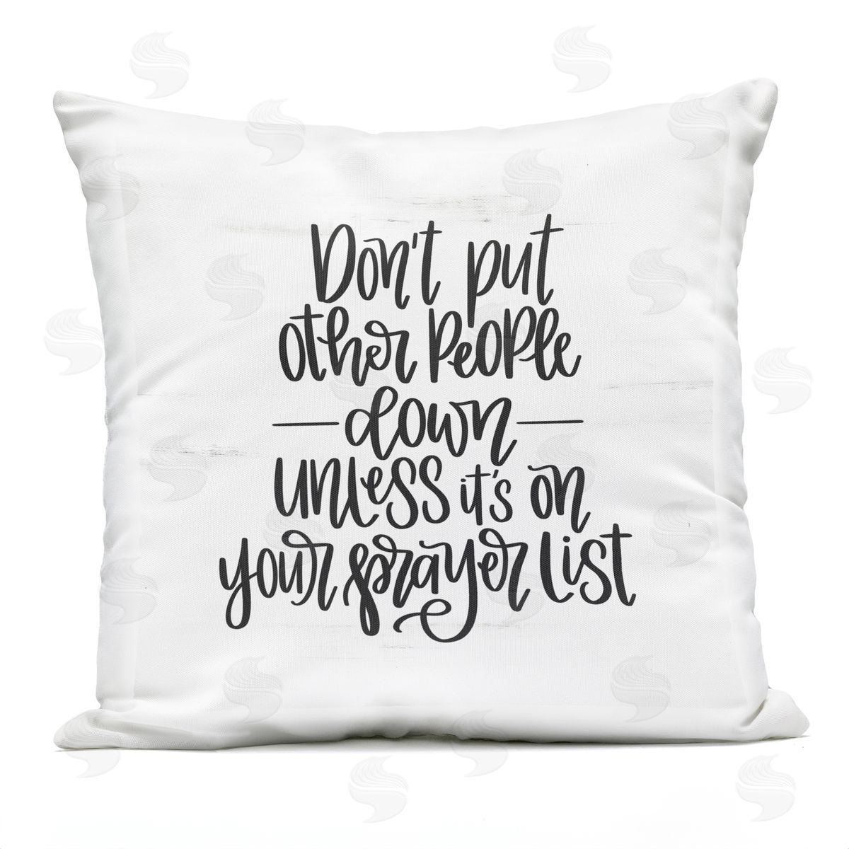 Don't Put Others Down Inspirational Religious Calligraphy Outdoor Printed Pillow, Home Decor by Imperfect Dust