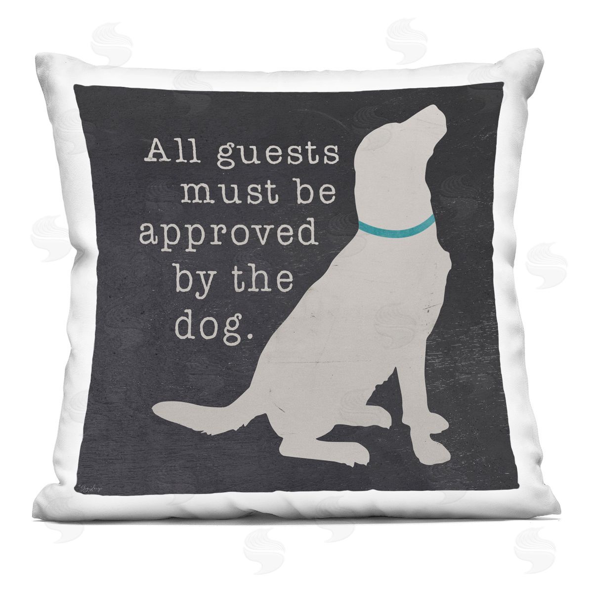 All Guests Dog Approved Rustic Pet Silhouette Decorative Printed Pillow, Home Decor by Gigi Louise