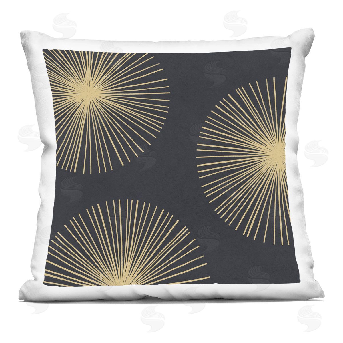 Abstract Radiant Round Star Shapes Pattern Decorative Printed Pillow, Home Decor by Emma Caroline