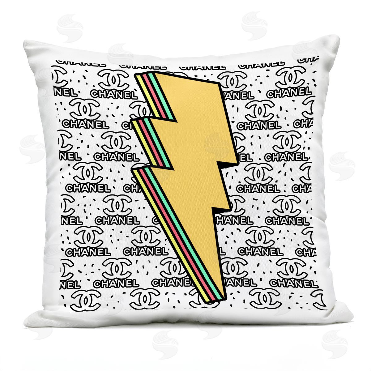 Glam Lightning Bolt Pop Style Fashion Brand Outdoor Printed Pillow, Home Decor by Ziwei Li