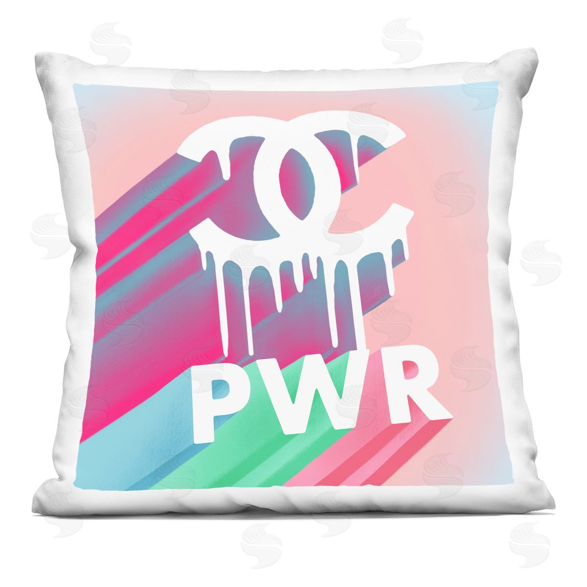 Drippy Fashion Power Phrase Glam Pastel Phrase Decorative Printed Pillow, Home Decor by Ziwei Li