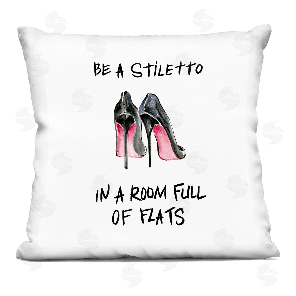 Be A Stiletto Motivational Fashion Heels Quote Decorative Printed Pillow, Home Decor by Regina Moore
