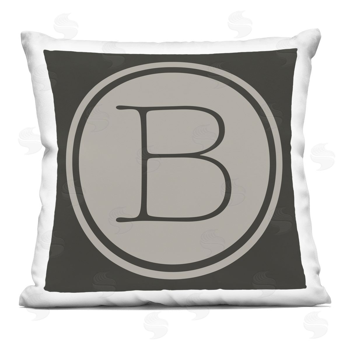 Vintage B Typewriter Key Initial Shape Decorative Printed Pillow, Home Decor by Ziwei Li