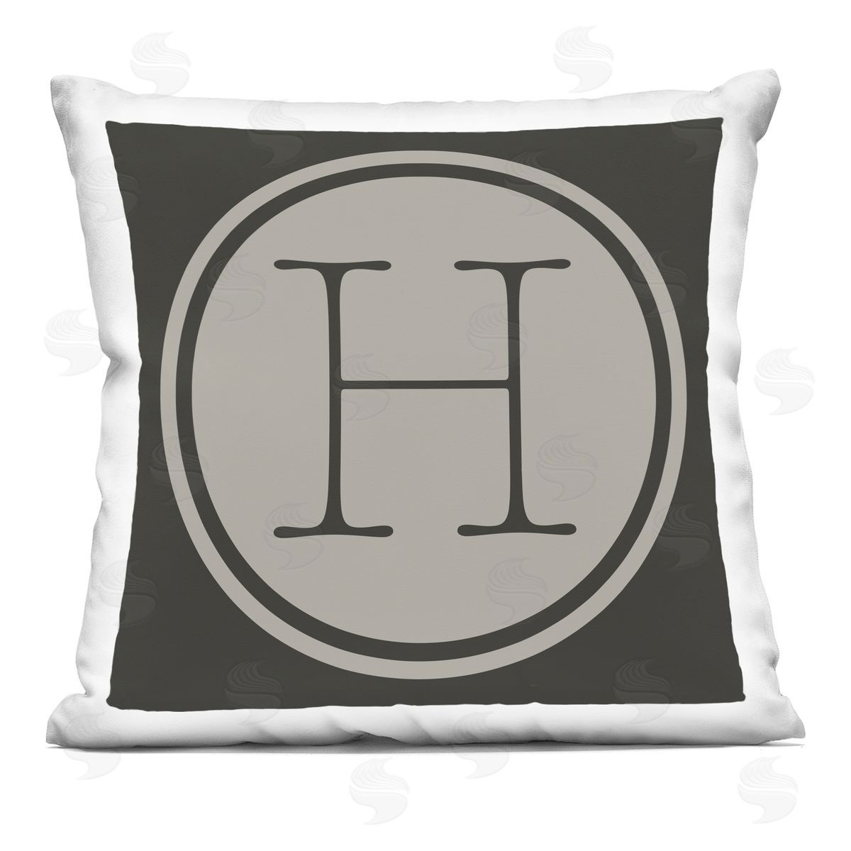 Vintage H Typewriter Style Key Initial Letter Decorative Printed Pillow, Home Decor by Ziwei Li