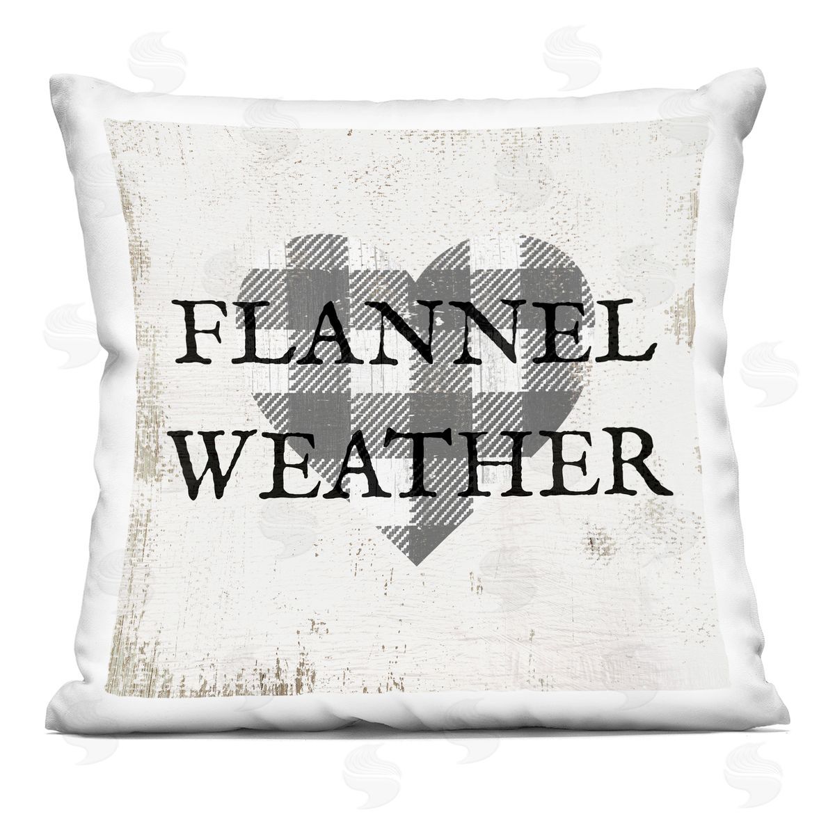 Flannel Weather Vintage Plaid Heart Shape Decorative Printed Pillow, Home Decor by Stupell Studio
