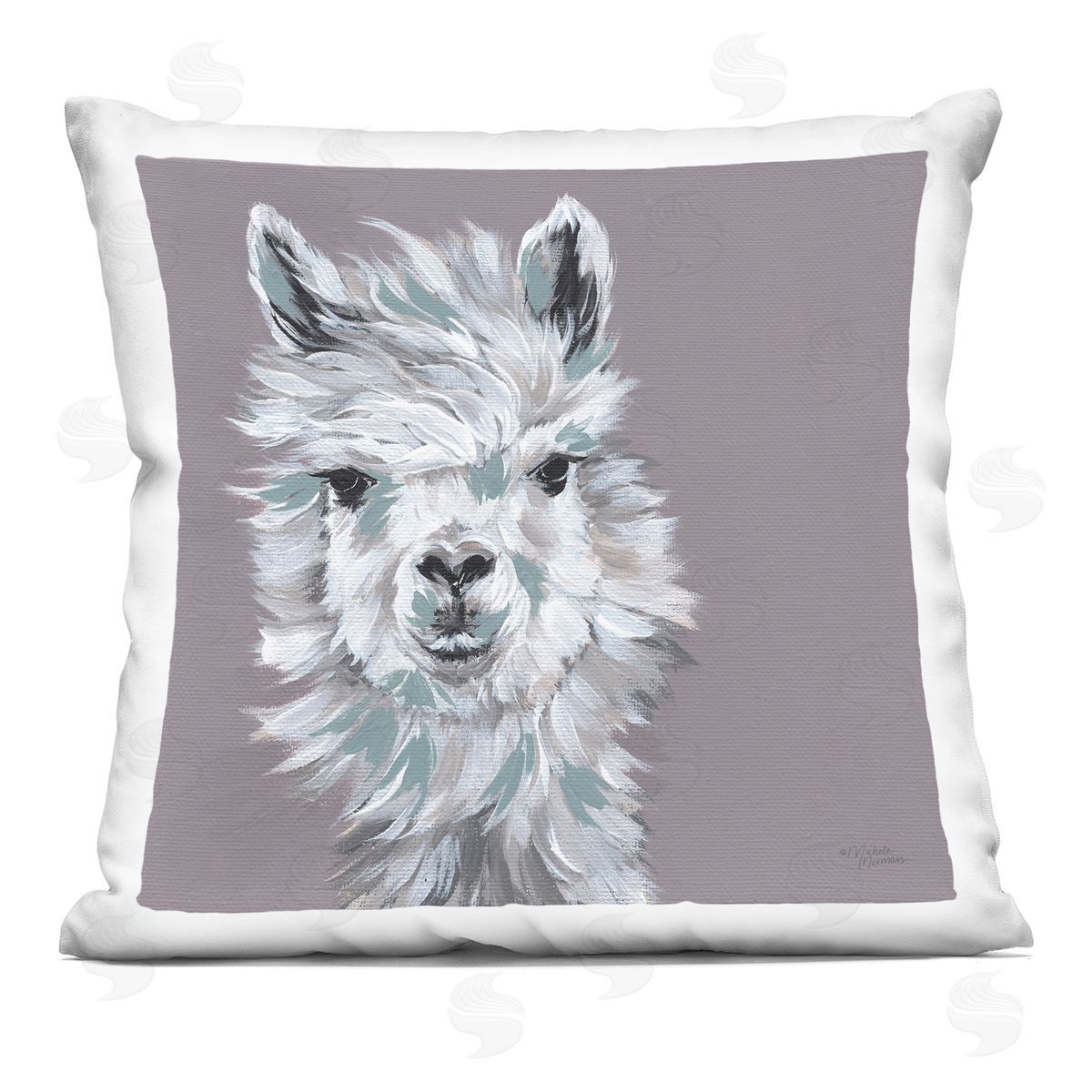 Fluffy Farm Llama Breezy Wise Gaze Decorative Printed Pillow, Home Decor by Michele Norman