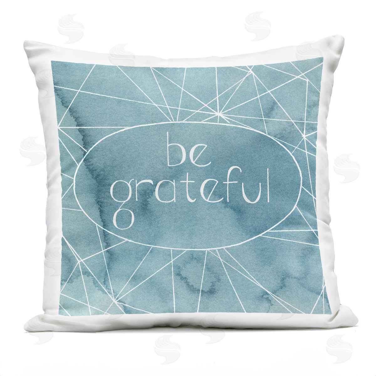 Be Grateful Fluid Abstract Geometric Shapes Outdoor Printed Pillow, Home Decor by Grace Popp
