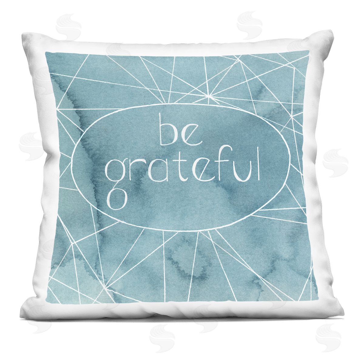 Be Grateful Fluid Abstract Geometric Shapes Decorative Printed Pillow, Home Decor by Grace Popp