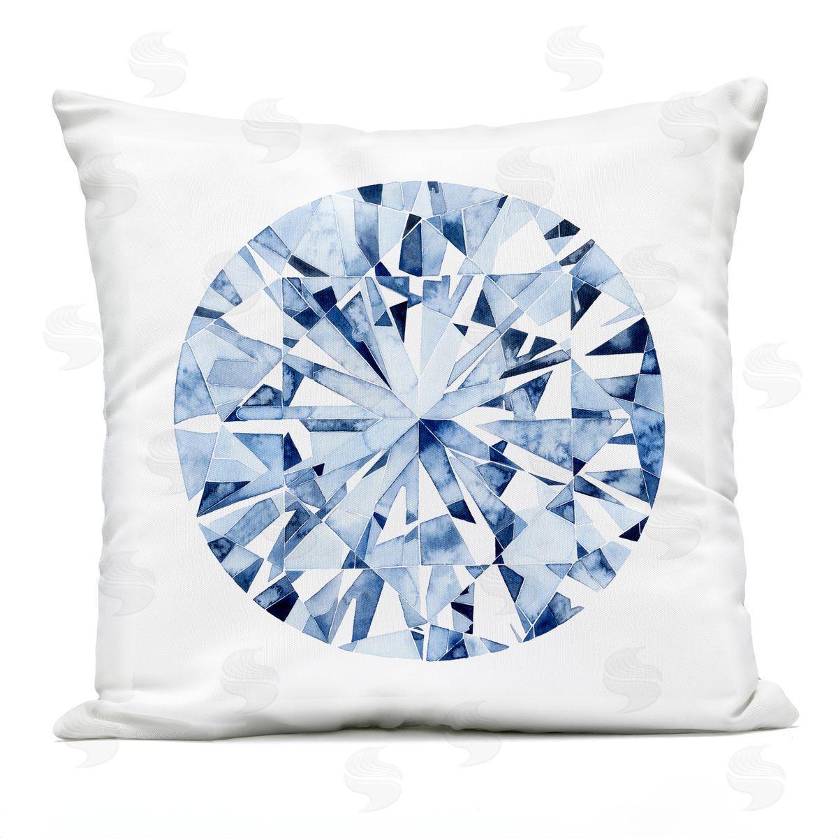 Casual Glam Diamond Jewel Round Bling Outdoor Printed Pillow, Home Decor by Grace Popp