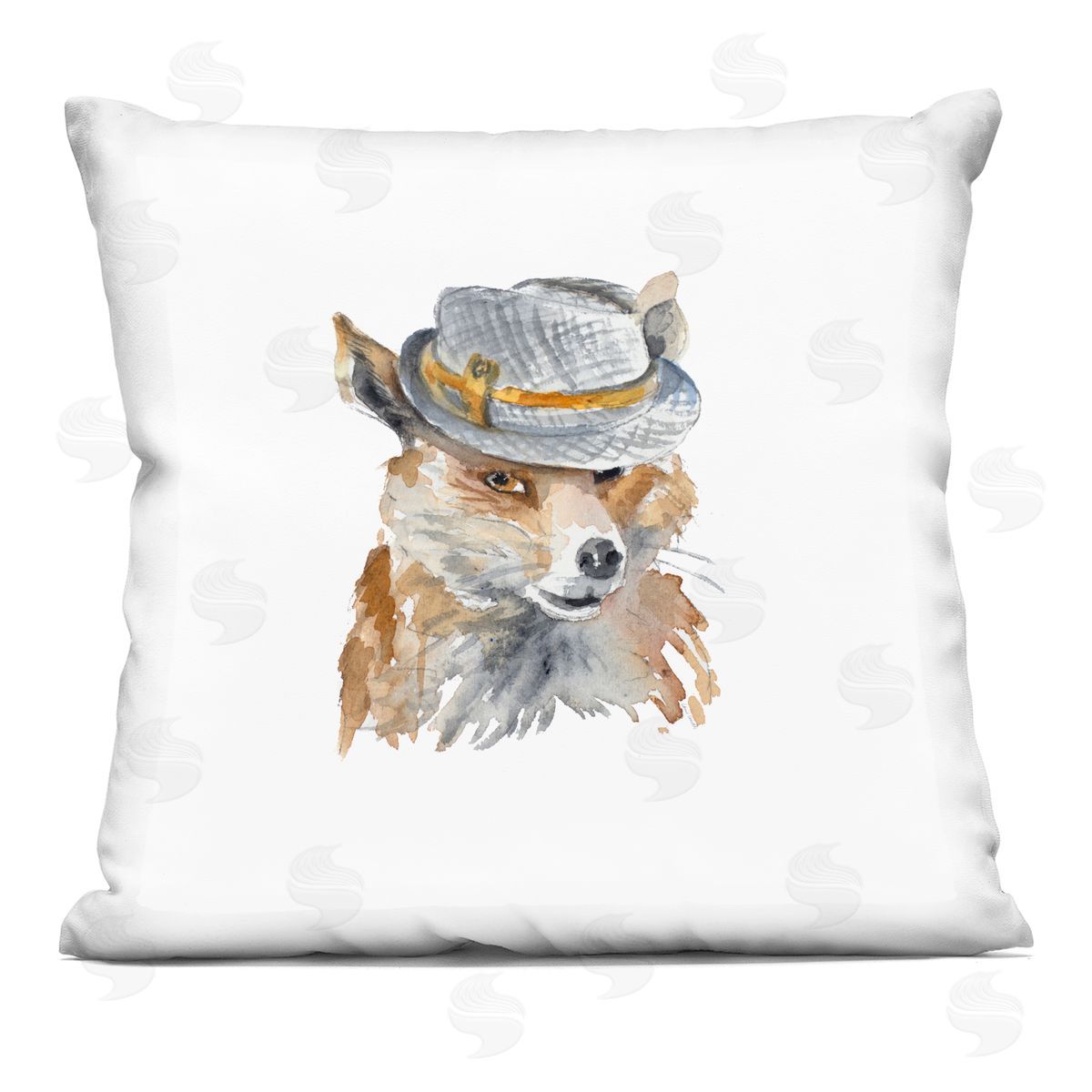 Fox Wearing Fedora Hat Nature Animal Fashion Decorative Printed Pillow, Home Decor by Lanie Loreth