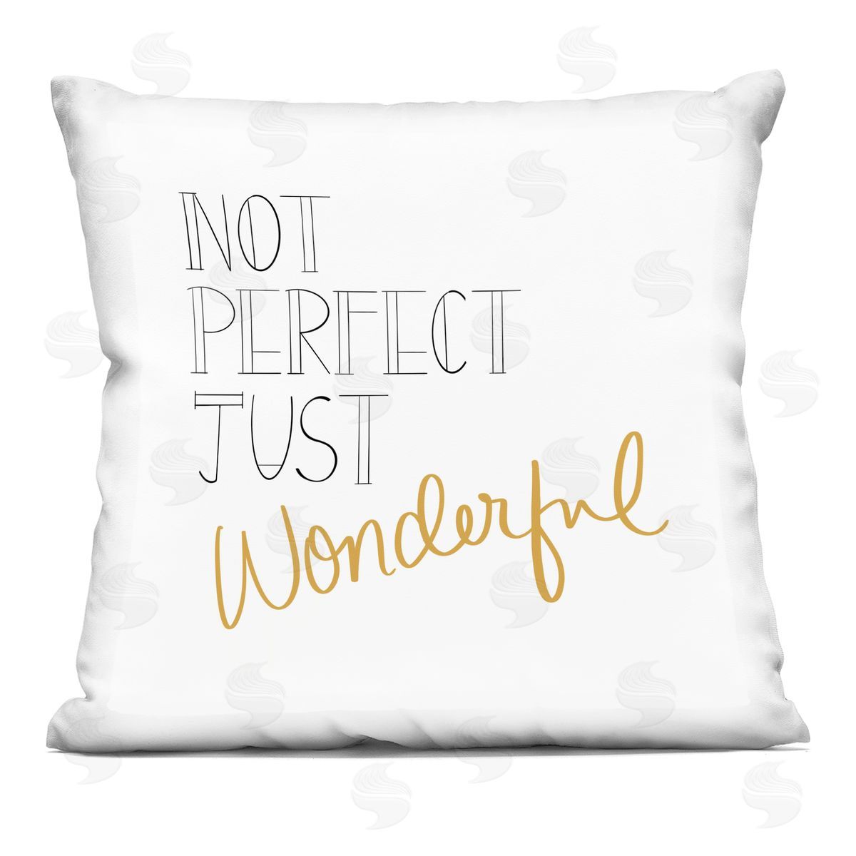 Not Perfect Just Wonderful Inspirational Quote Decorative Printed Pillow, Home Decor by Emily Navas