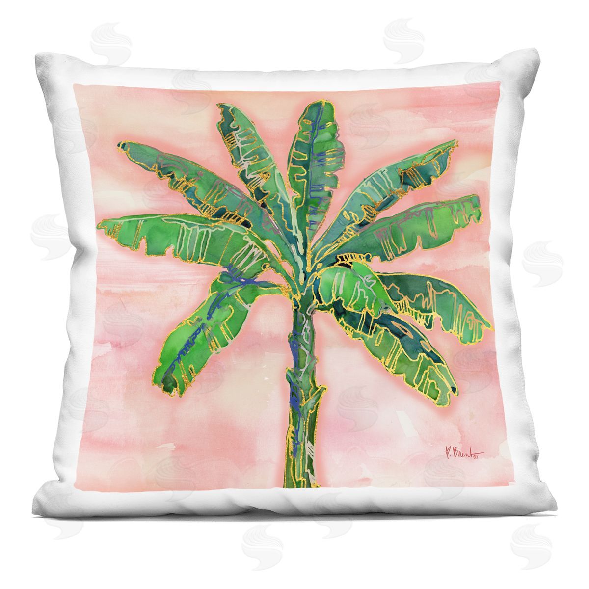 Glam Detail Tropical Palm Decorative Printed Pillow, Home Decor by Paul Brent