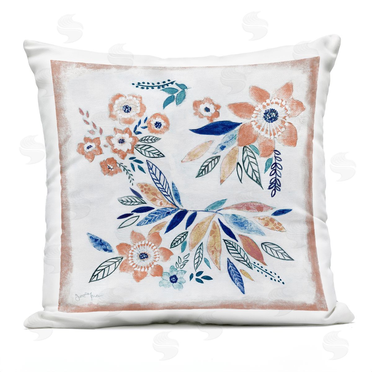 Mixed Flower Petals Arrangement Outdoor Printed Pillow, Home Decor by Janet Tava