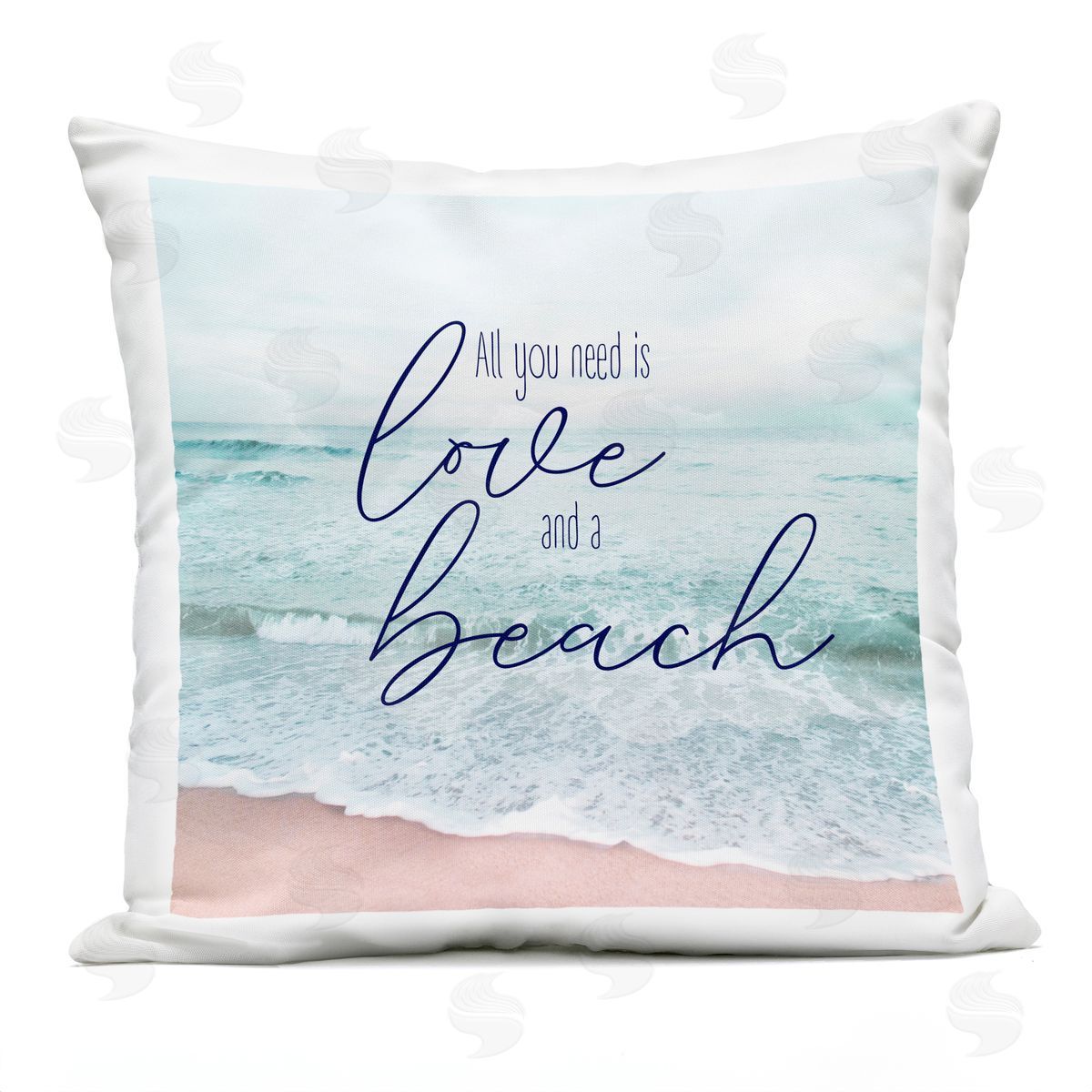 All You Need Love & A Beach Phrase Outdoor Printed Pillow, Home Decor by Natalie Carpentieri