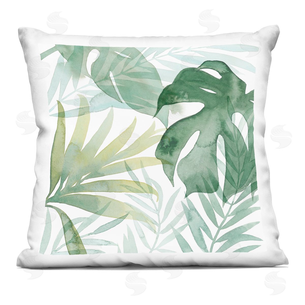 Varied Monstera Palm Leaves Decorative Printed Pillow, Home Decor by Grace Popp