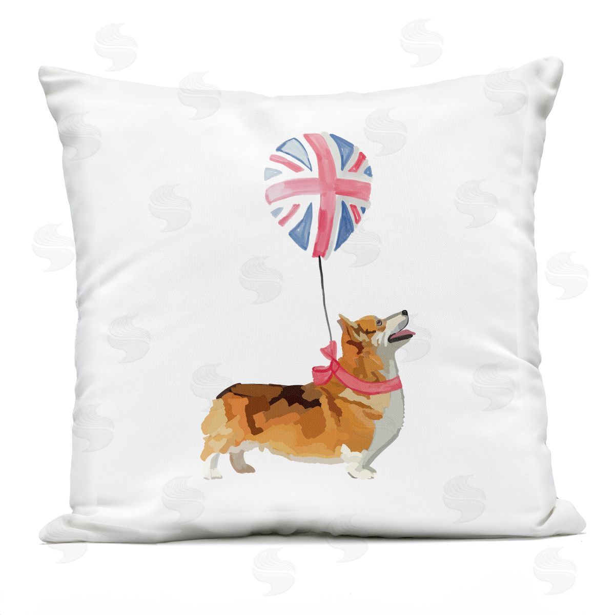 Royal Corgi Dog Balloon Outdoor Printed Pillow, Home Decor by Amelia Noyes