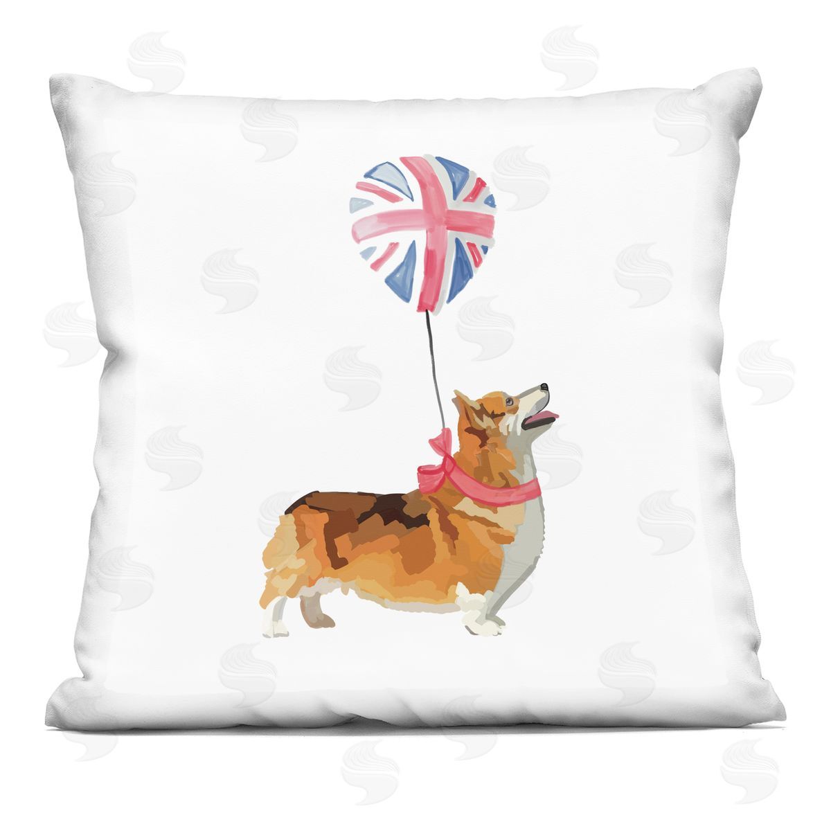 Royal Corgi Dog Balloon Decorative Printed Pillow, Home Decor by Amelia Noyes