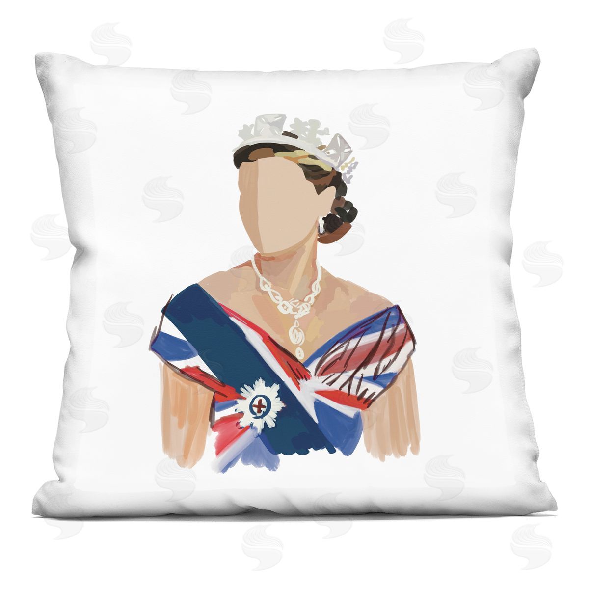 Royal Fashion Portrait Decorative Printed Pillow, Home Decor by Amelia Noyes