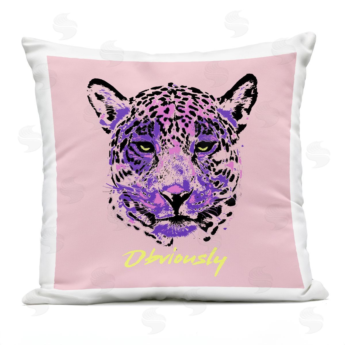 Obviously Purple Leopard Face Outdoor Printed Pillow, Home Decor by lulusimonSTUDIO