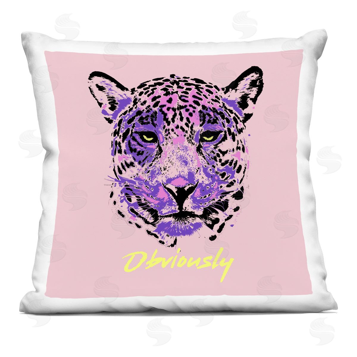 Obviously Purple Leopard Face Decorative Printed Pillow, Home Decor by lulusimonSTUDIO