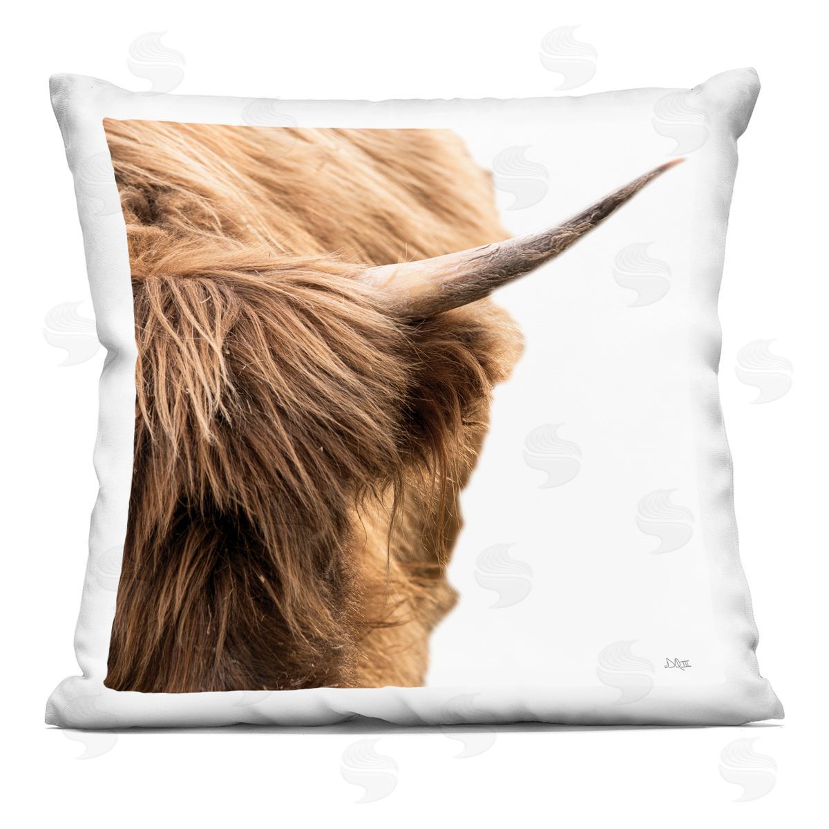 Detailed Farm Cattle Horn Decorative Printed Pillow, Home Decor by Donnie Quillen