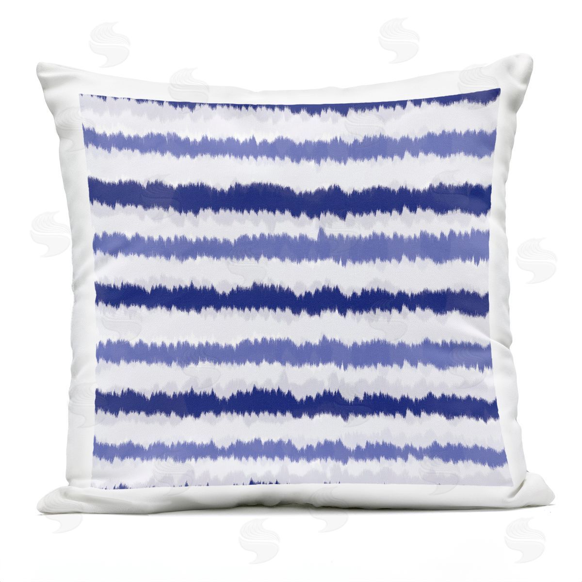 Asymmetrical Blue Stripes Pattern Outdoor Printed Pillow, Home Decor by Aralma