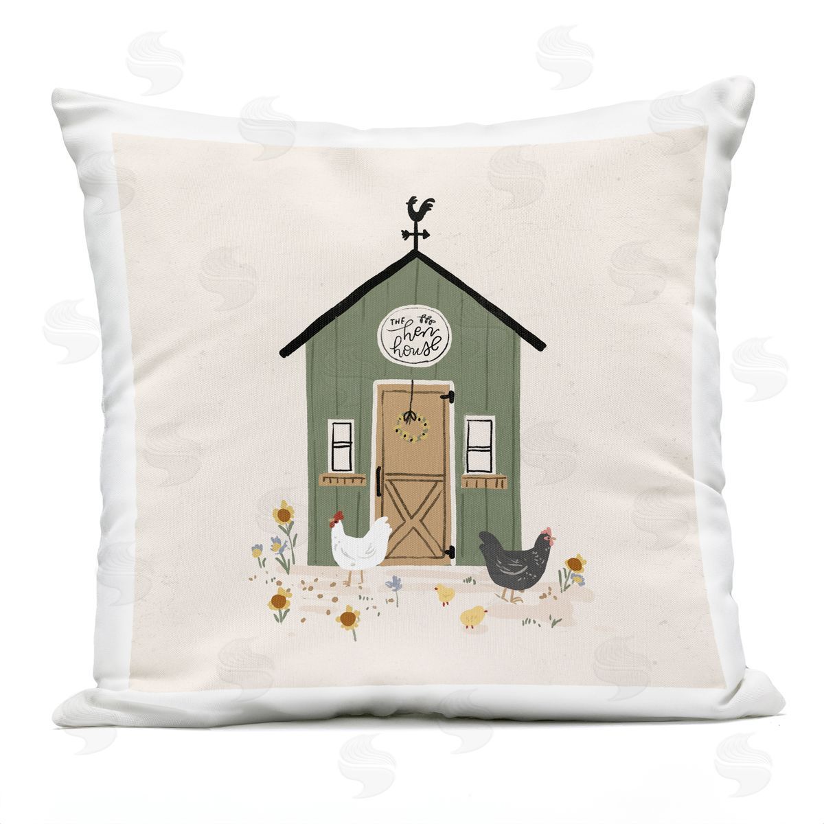 Hen House Rural Coop Outdoor Printed Pillow, Home Decor by Loni Harris