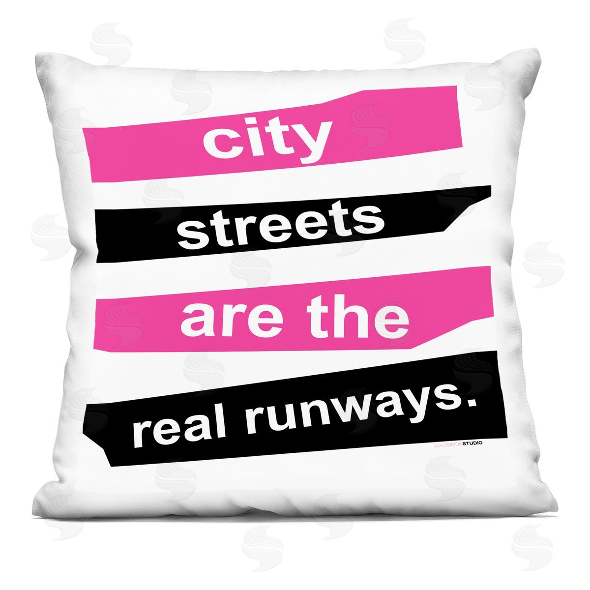 City Streets Real Runways Phrase Decorative Printed Pillow, Home Decor by lulusimonSTUDIO