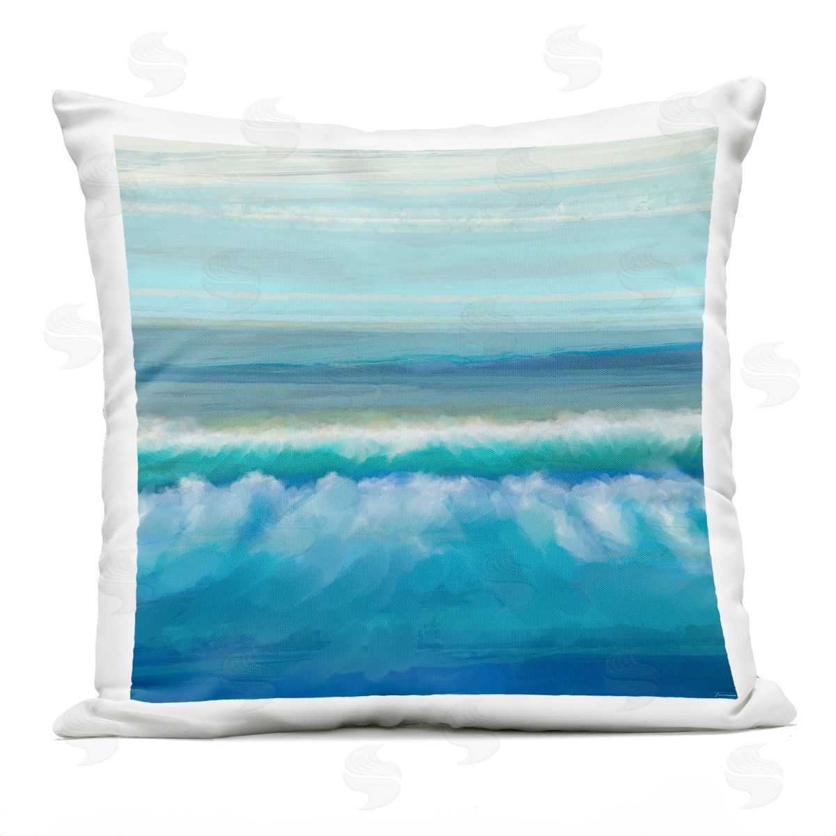Rolling Beach Waves Shore Outdoor Printed Pillow, Home Decor by Michael Tienhaara