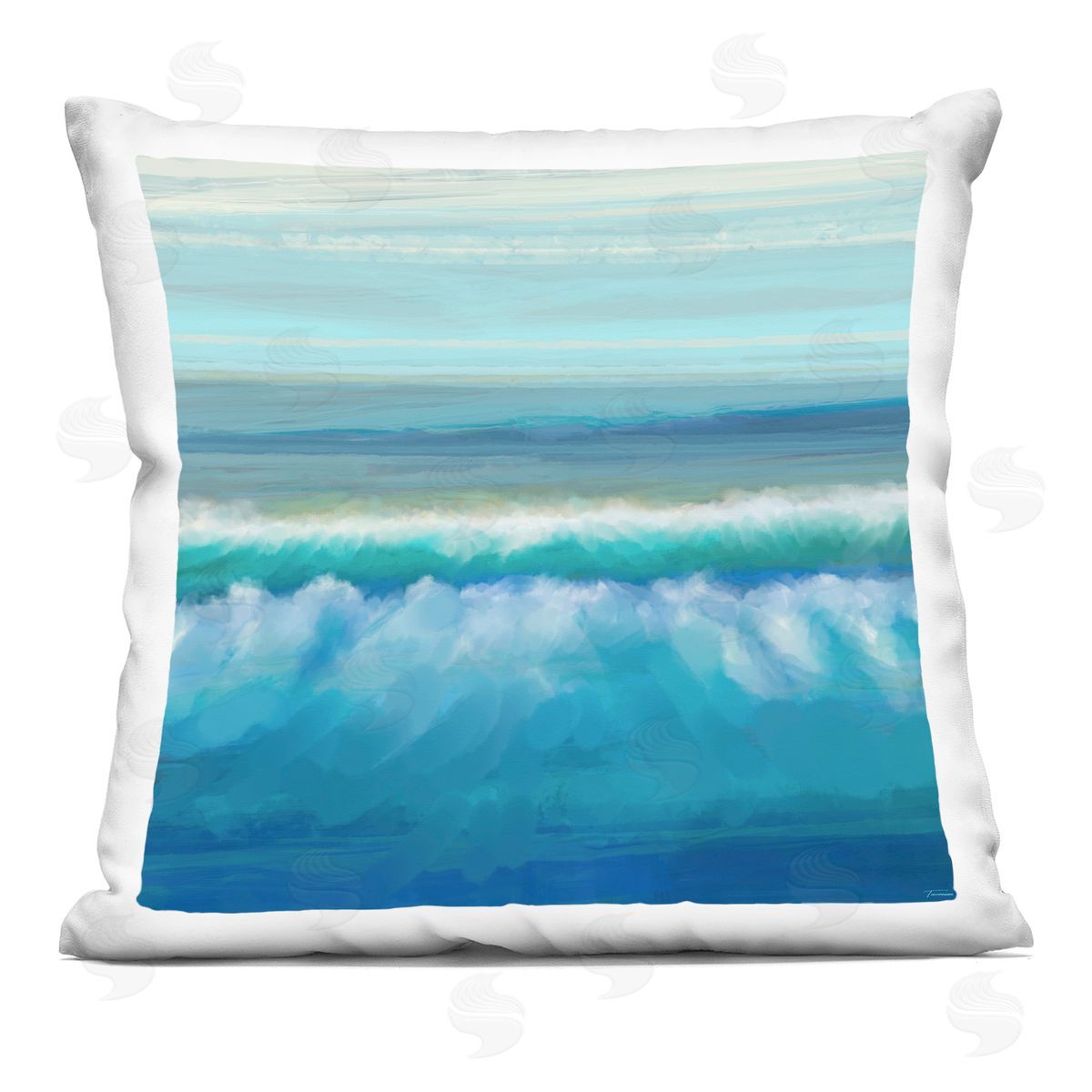 Rolling Beach Waves Shore Decorative Printed Pillow, Home Decor by Michael Tienhaara