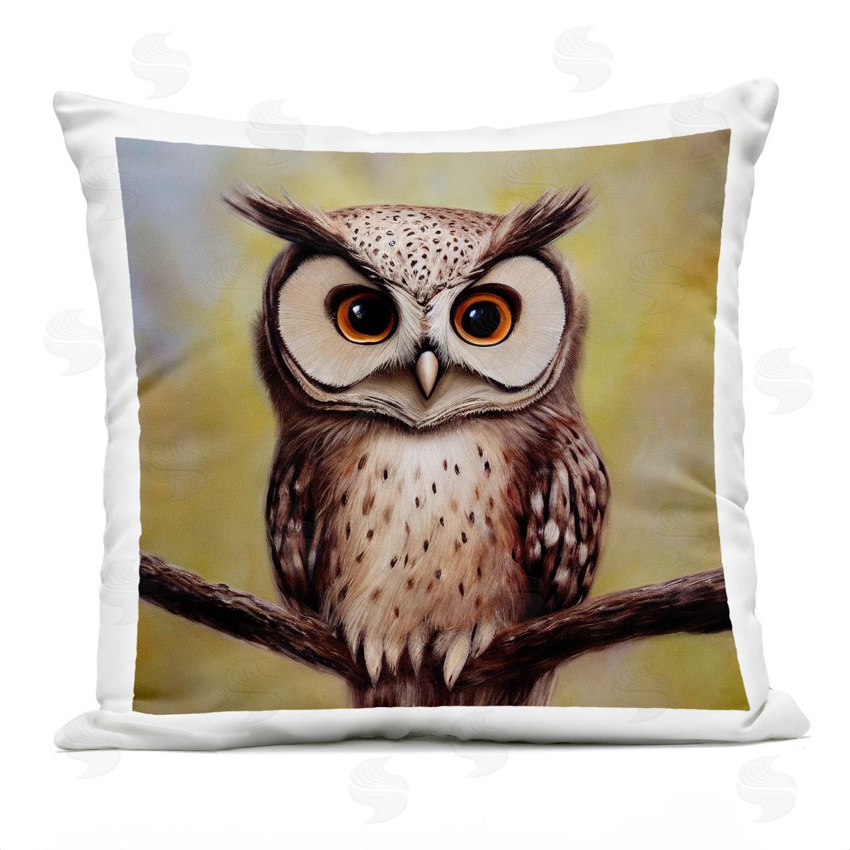Detailed Owl Perched Nature Outdoor Printed Pillow, Home Decor by Alpenglow Workshop