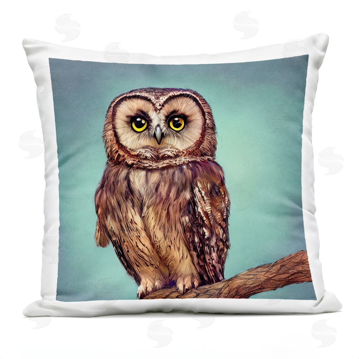 Baby Owl Gazing Nature Outdoor Printed Pillow, Home Decor by Alpenglow Workshop