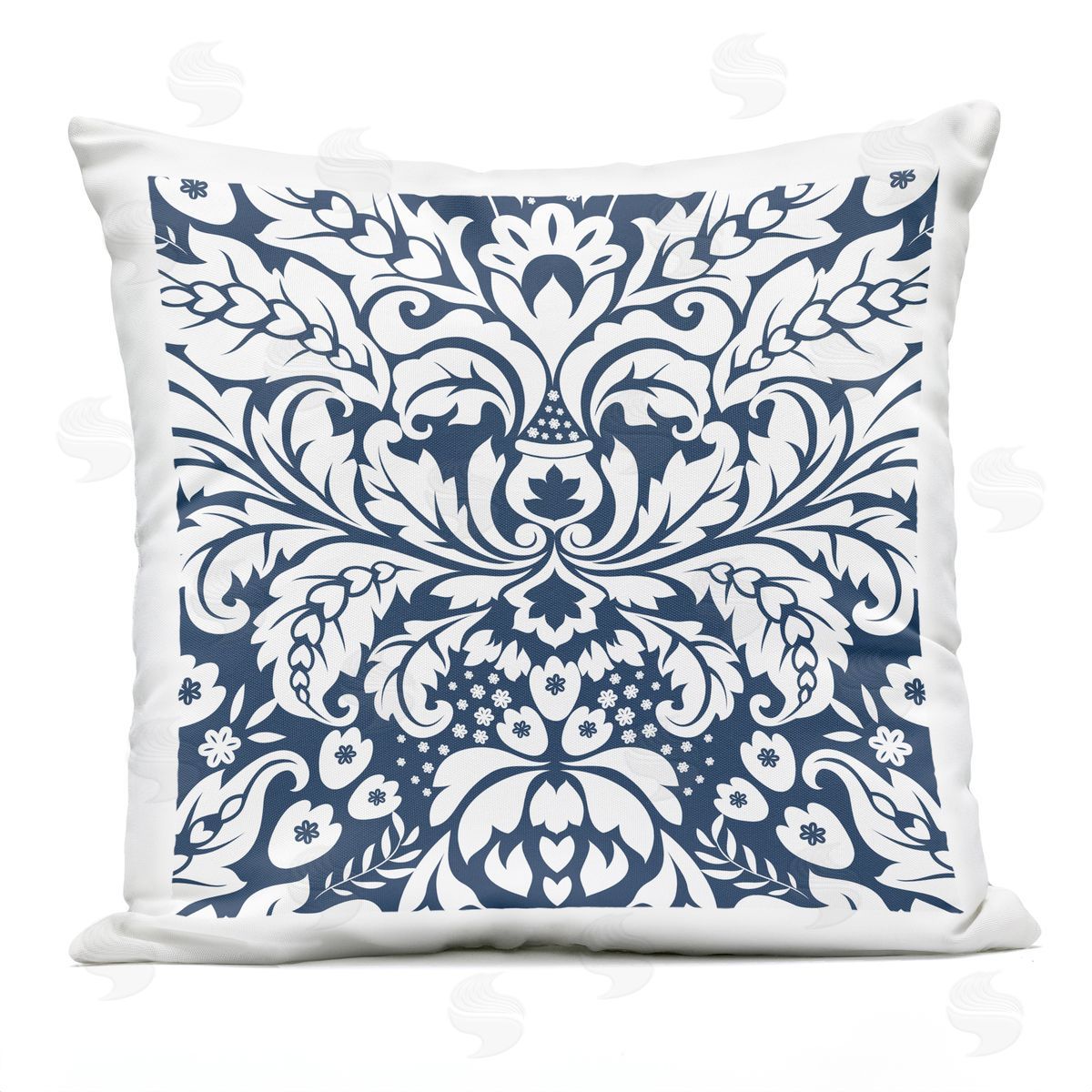 Intricate Floral Damask Pattern Outdoor Printed Pillow, Home Decor by Geoff Tygert