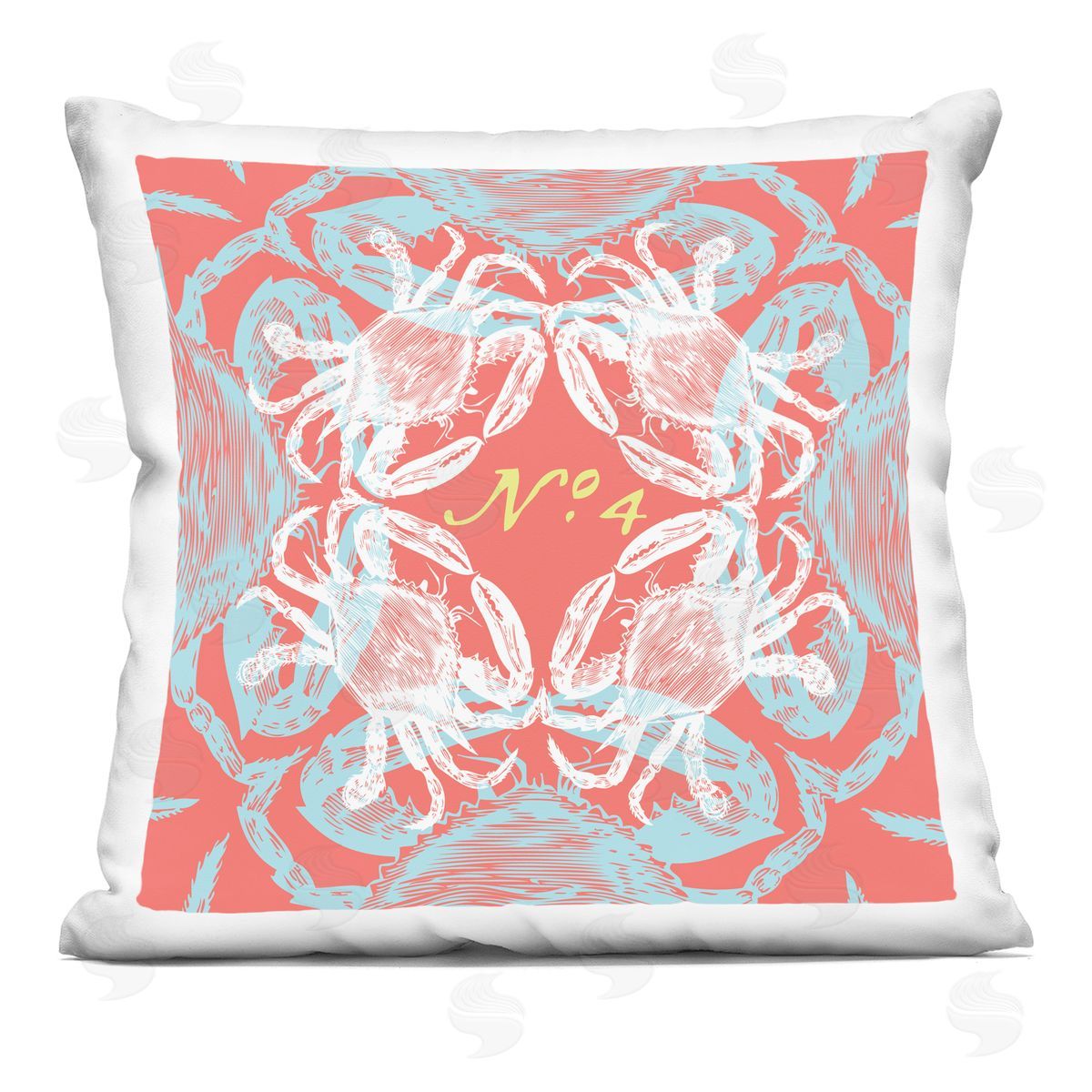 Bold Nautical Layered Crabs Decorative Printed Pillow, Home Decor by Geoff Tygert